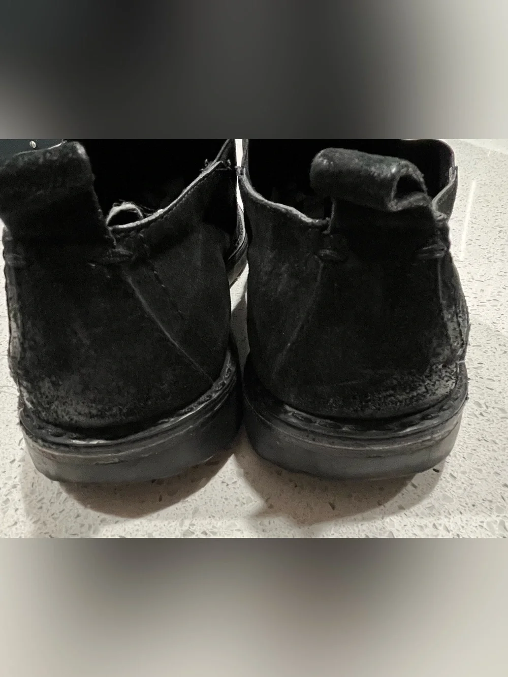 Costume National Men’s Black Distressed Piece Dyed Suede Chelsea Boots Size 11